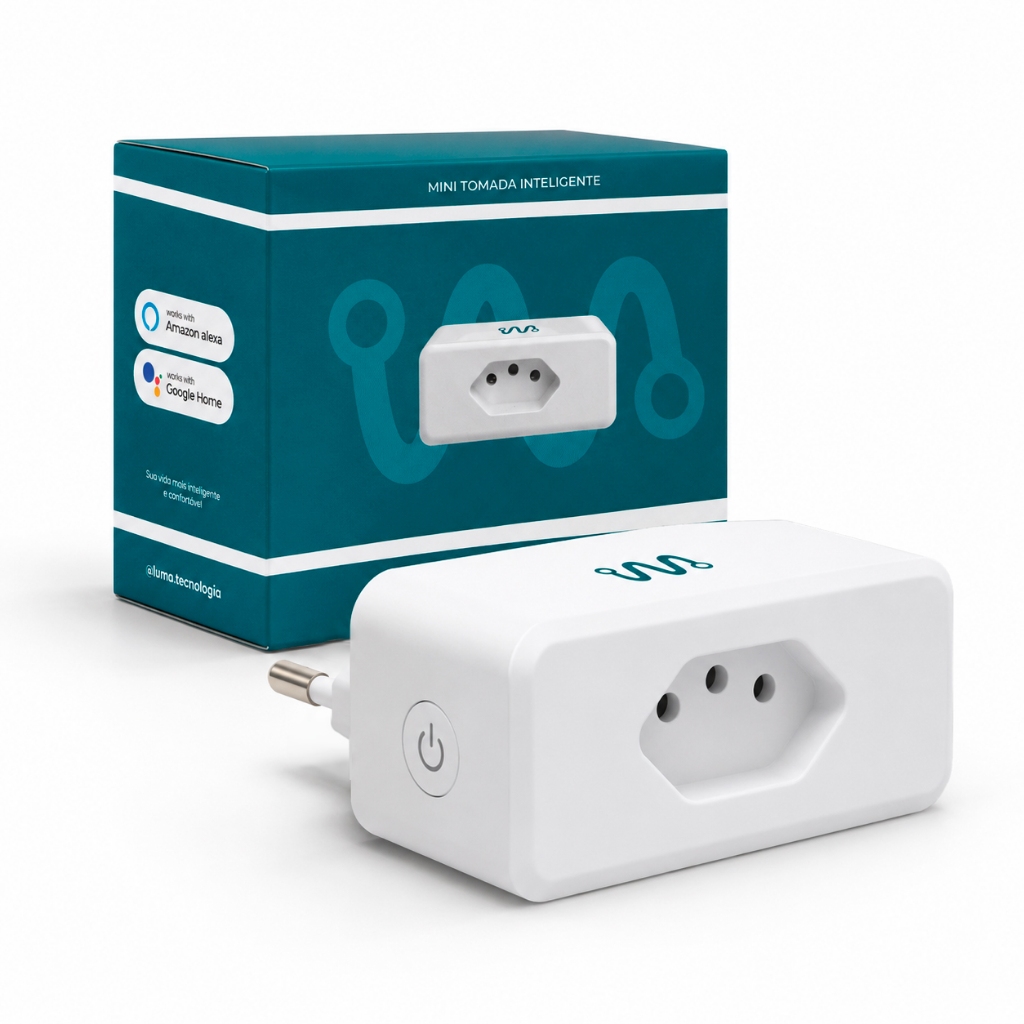 Tomada Inteligente LUMA Smart Wi-Fi Luma 16A Branco Alexa Google Home Medidor de Consumo
