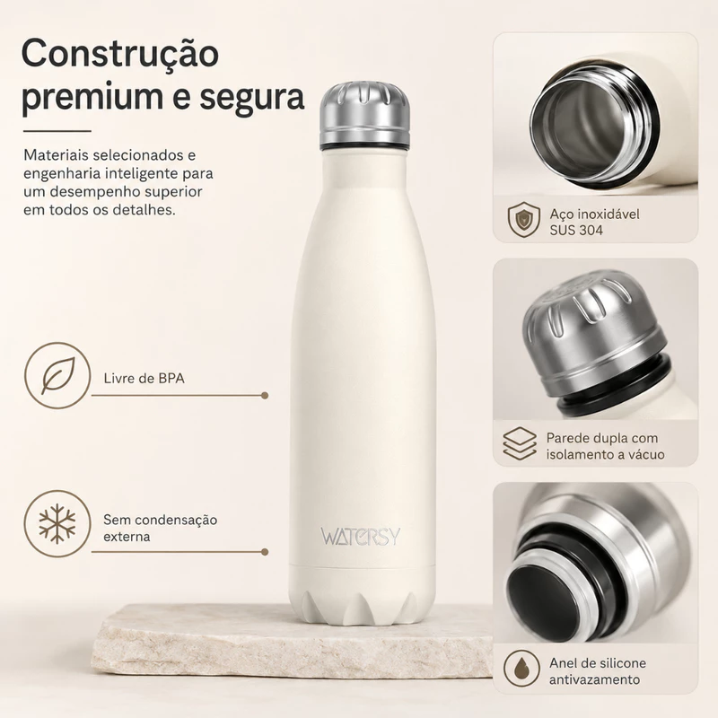 Garrafa Térmica Watersy em Aço Inoxidável 304 Portátil 500ml — foto 7