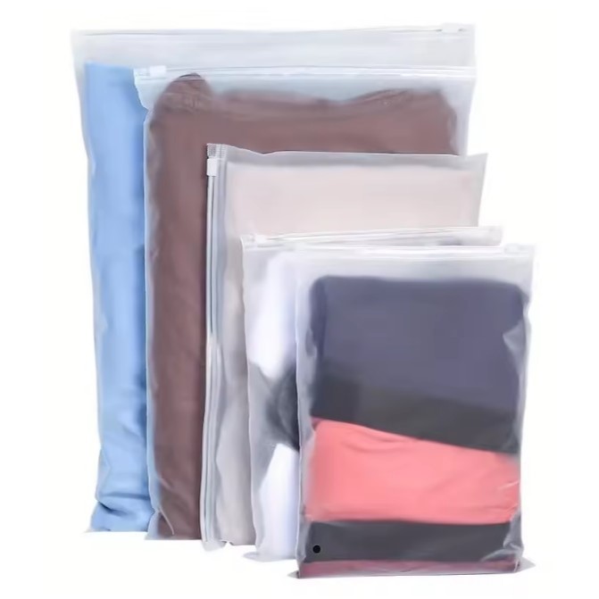100 50 Saco Zip Fosco com Fecho Branco para Roupas Acessórios Organização 23x30 25x35 30x35 30x40