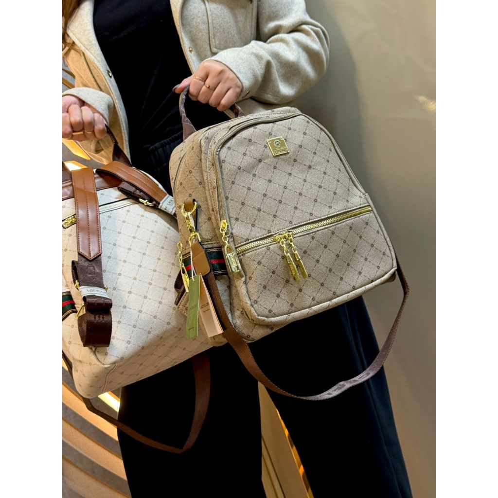 Mochila Feminina Lace Lore Estampa Luxuosa Estruturada Resistente