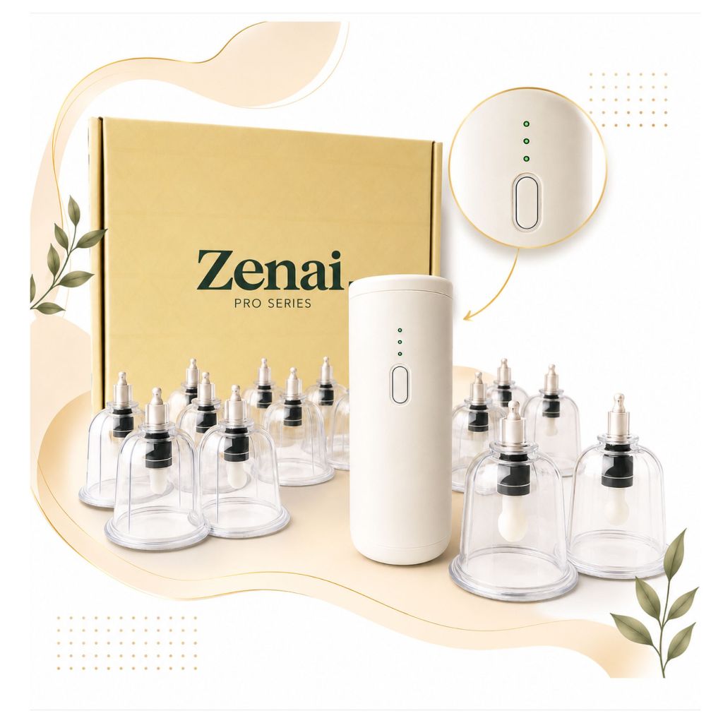 Kit 12 Ventosas Com Bomba Automática De Sucção Da Zenai | Copos Octogonais Reutilizáveis  Ventosaterapia e Massoterapia