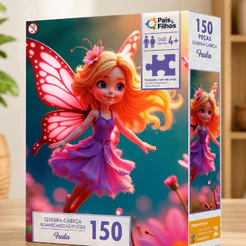 Quebra Cabeça Fada 150 Peças Infantil +4 Anos Princesa Pais E Filhos