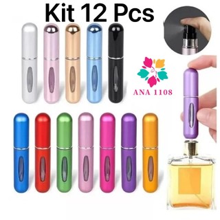 ANA1108 KIT 12 Pcs Porta Perfume Recarregavel Portatil Spray 5ml