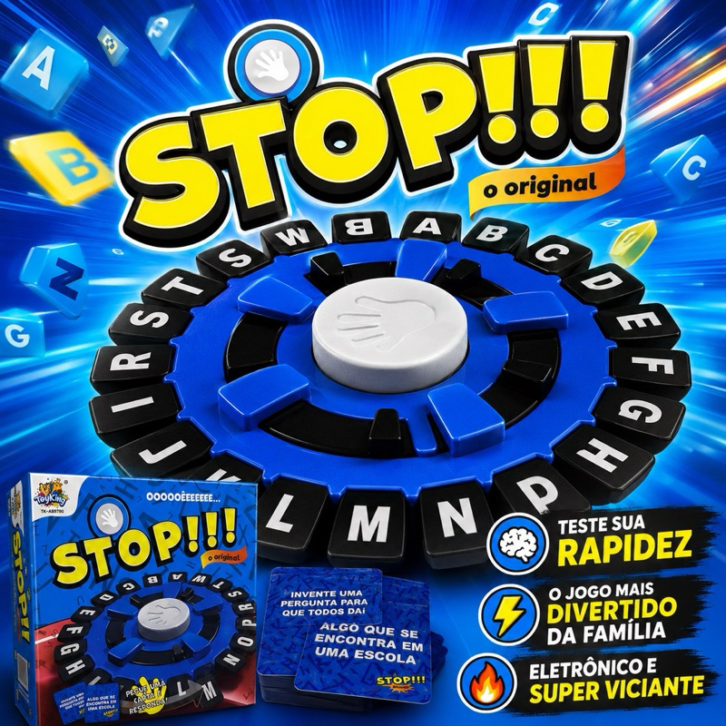 Jogo Stop Eletrônico Original Responde Rápido Português Diversão em Família
