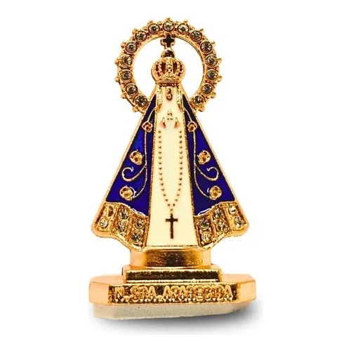 Imagem Nossa Senhora Aparecida Plástico Carro Escritório Dupla Face 5cm