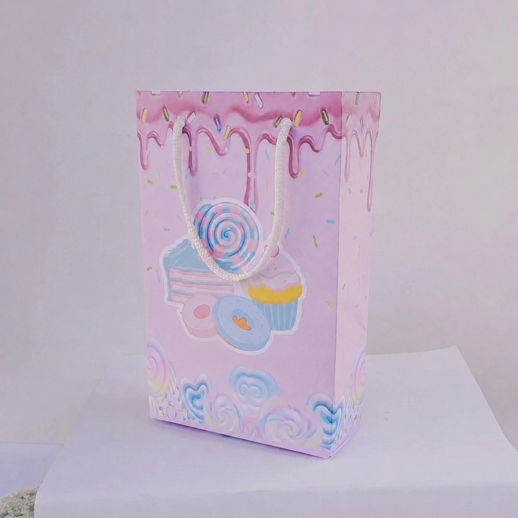 ENVIO RÁPIDO Kit Sacolinha Surpresa Infantil Personalizada MUNDO DOS DOCES Lembrancinhas | Aniversário | PEGUE E MONTE