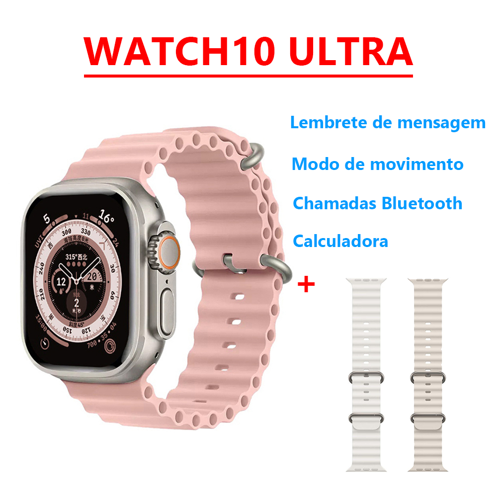 2026 Novo Smartwatch WATCH10 Ultra Max Chamadas Bluetooth Calculadora Prova d'água 2.2/49mm Unissex Para Android e iOS