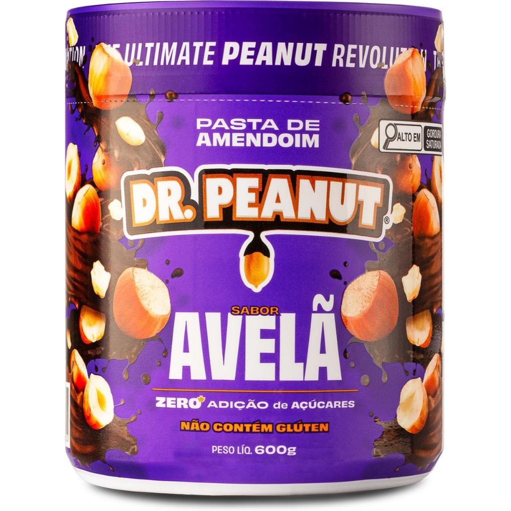 Pasta De Amendoim Com Whey Protein Dr. Peanut Sabor Avelã 600g