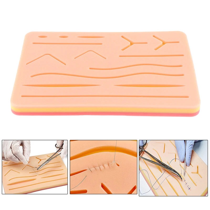 Simulador Pele Treinamento de Sutura Silicone Pratica Profissional Realista para Estudantes de Medicina e Enfermagem