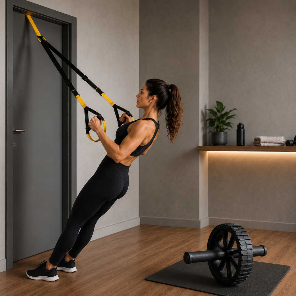 Fita de Suspensão TRX Treinamento Funcional Roda Abdominal Treino Academia Fitness Lançamento Envio Imediato