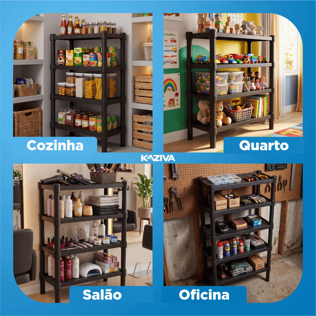 Estante Prateleira Modular Multiuso Organizadora Plástico Reforçado 7 Andares · foto 2