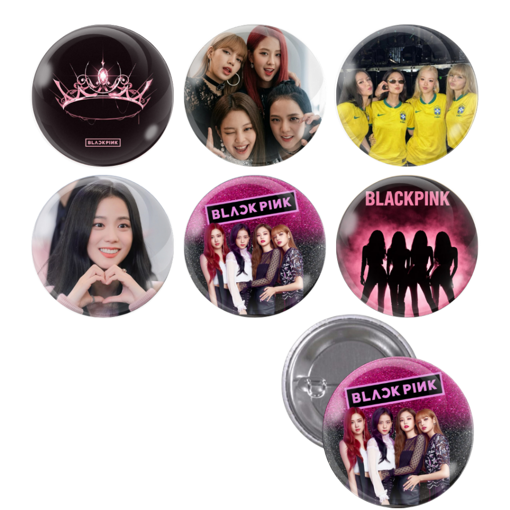 Cartela De Buttons Pin Broche Pop Coreano Black Pink Banda Com 6 Unidades Musica / KPOP / Bang / exo