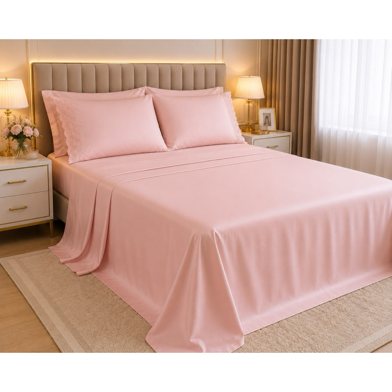 Kit Jogo de Cama Queen Casal  4 Peças Premium Lençol Elástico Toque Macio Luxo Algodão Cama Box Casal King