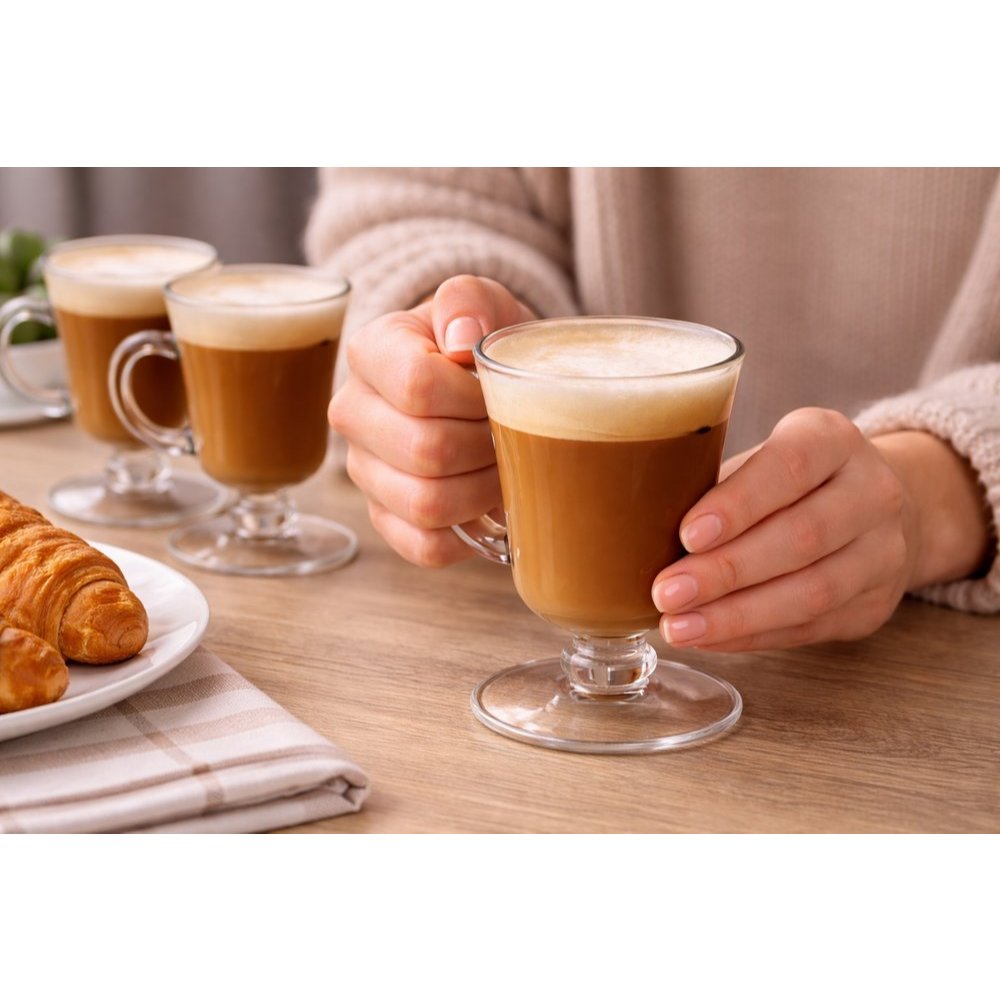 Conjunto 3 Canecas Vidro 250ml Conjunto ou 4 Canecas Vidro 120ml Jogo para Capuccino Café Chocolate Quente