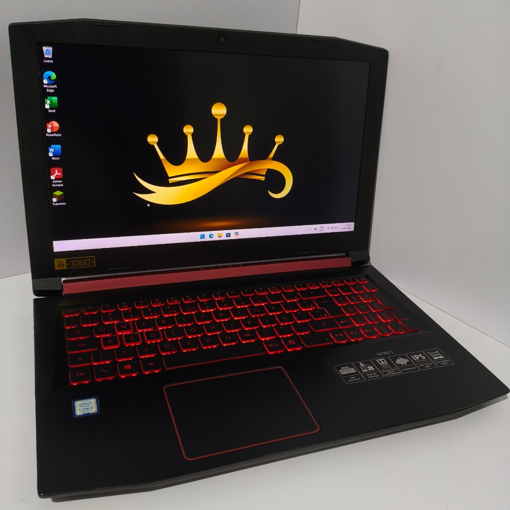 Notebook Acer Nitro 5, Core i5 7ª, GTX 1050, 16GB RAM, 256GB+1TB, 15.6P FHD IPS, Windows 11