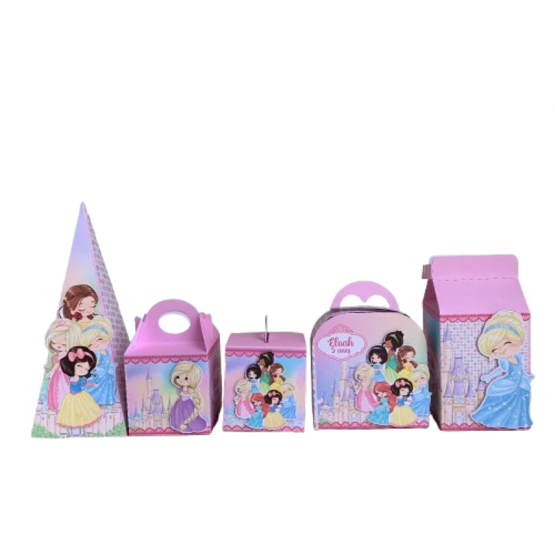 kit Festa Princesas Cute- 20 Lembrancinhas Personalizadas Princesas Disney - Caixinhas Personalizadas Princises