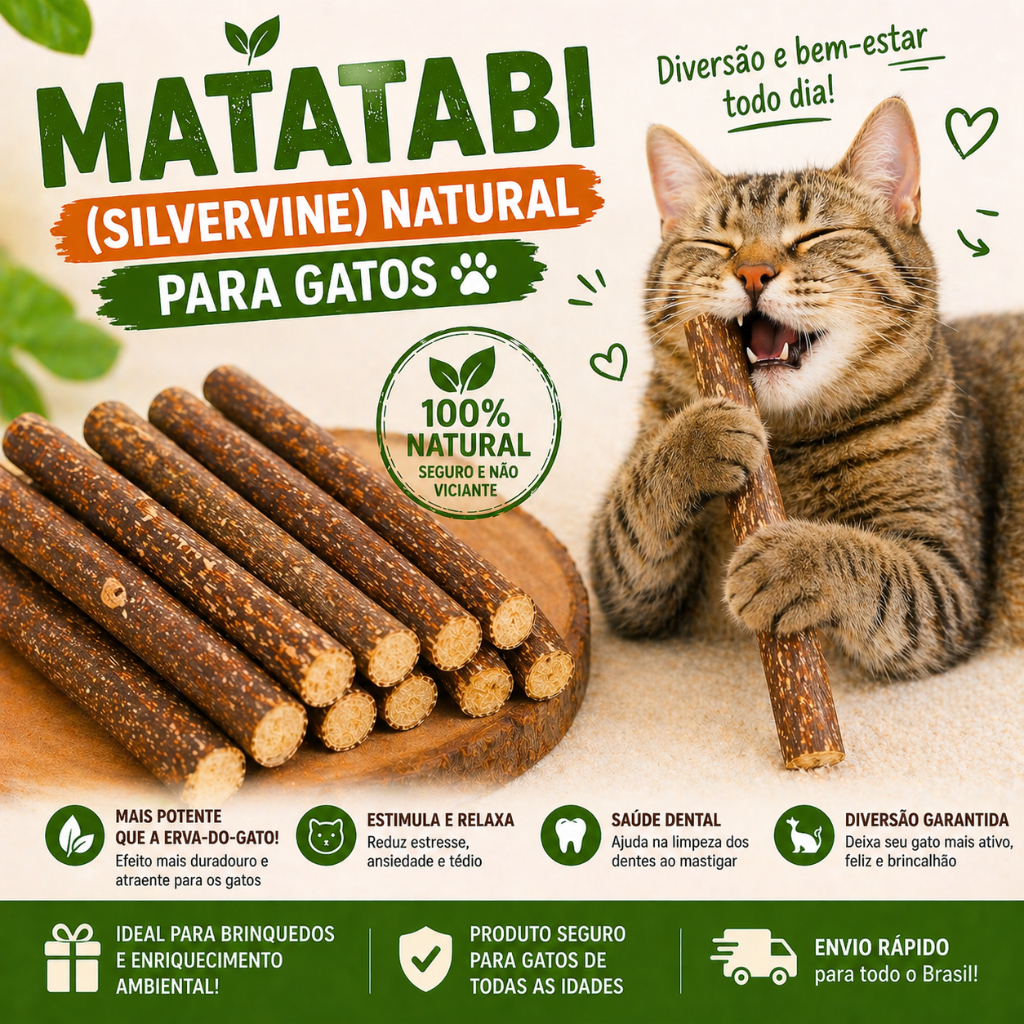 Kits Palitos Matatabi Varas De Catnip Limpa Dentes para gatos adultos e gatinhos,felinos bastao brinquedo