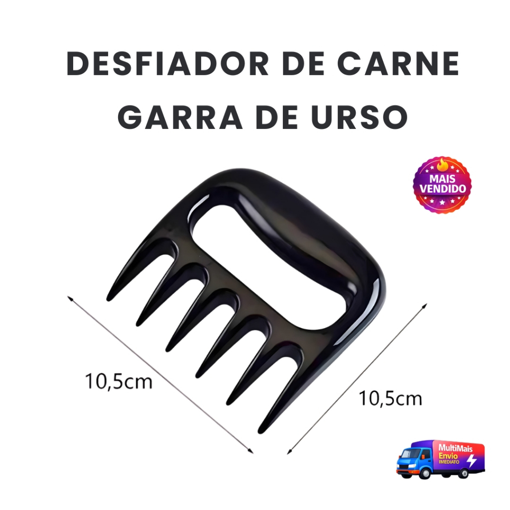Desfiador de Carne Garra de Urso Profissional Para Desfiar Churrasco Frango Costela Peixe Uso Geral