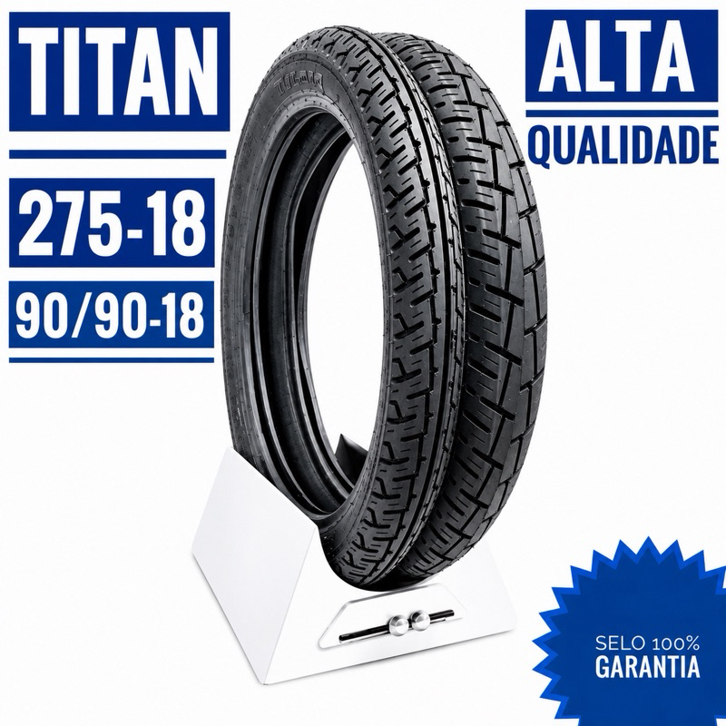 Pneu Titan Cg Sem Câmera  90/90-18 + 2.75-18 Magnos Tyre Ybr Titan Cg 125 150 160 RODE ATE 15 MIL KM