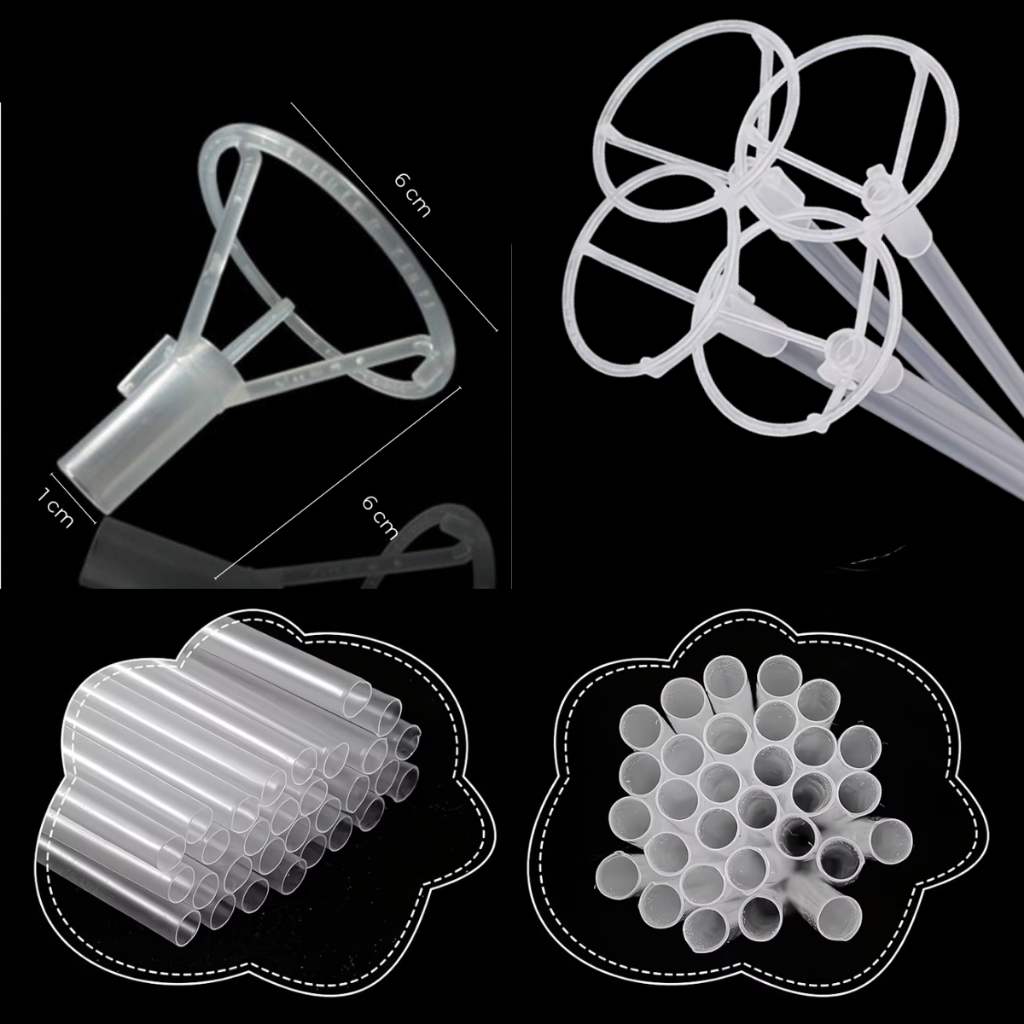 Vareta 50cm Kit 500 ~ 200 unidades Pega Balão Suporte Haste Bubble Ponteira Reforçada Centro de Mesa