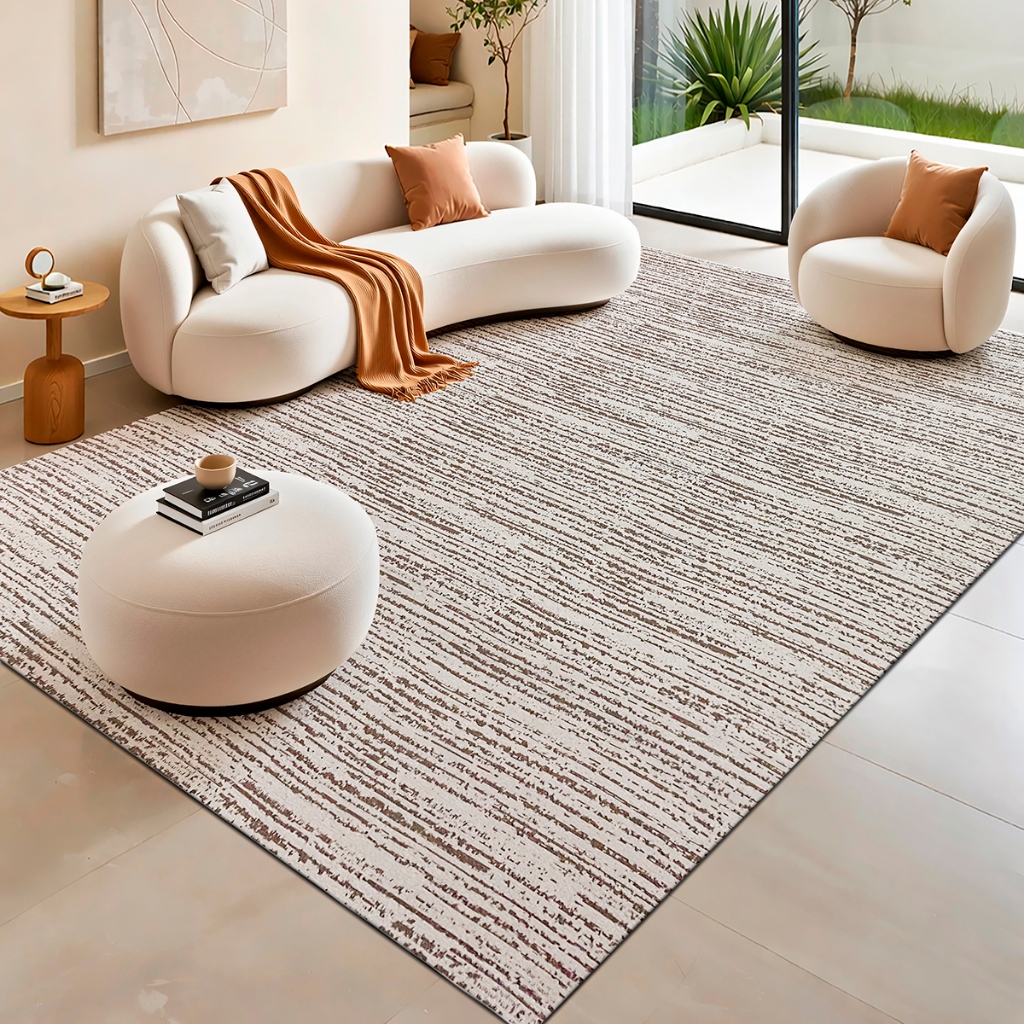 Tapete Sala Quarto Jacquard Antiderrapante Grande 3,00 x 2,50m Rústico Mesclado Decorativo