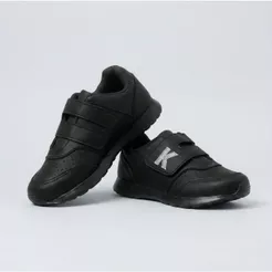 Tênis Infantil Menino Bordado Preto Escolar Kidstep