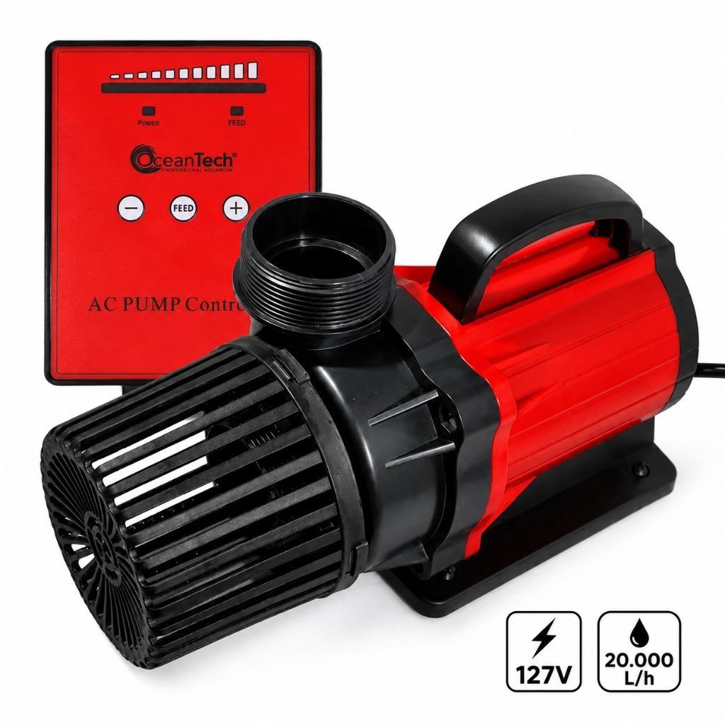 Bomba Submersa 20000L/h Ocean Tech AC-20000 — Controlador de Vazão Aquário e Lago 127V - Envio Imediato