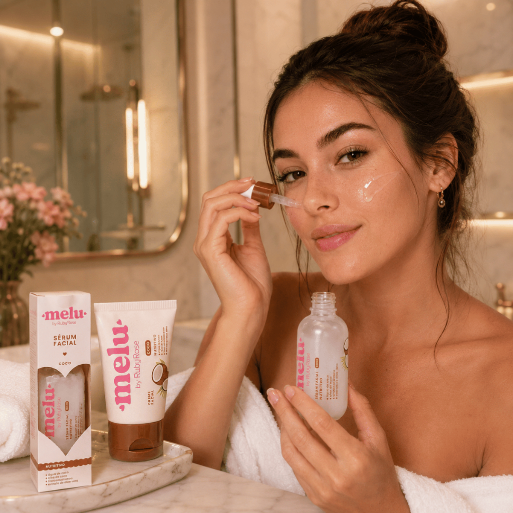 Kit Skin Care Sérum Facial + Creme Facial Coco Melu Ruby Rose
