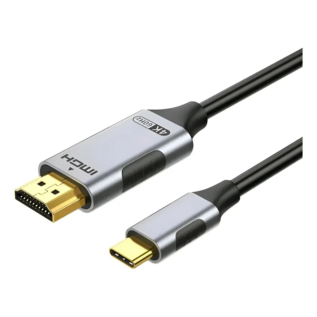 Cabo Adaptador USB-C Para HDMI 2.0 4K 60Hz 1.8m P/ Celular iPhone Samsung DeX Notebook TV