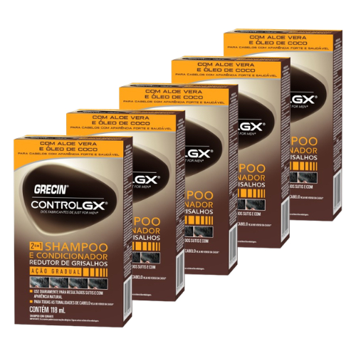 Kit 5x Grecin Control GX Shampoo e Condicionador 2x1 118ml