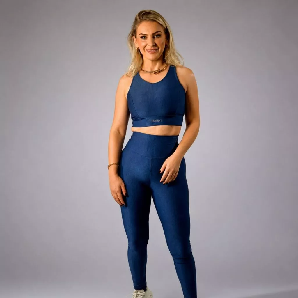 Conjunto Academia Top Fitness e Legging Cintura Alta Feminino Malha Poliéster Zero Transparência — imagem 1
