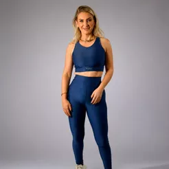 Conjunto Academia Feminino Top Fitness Legging Cintura Alta Zero Transparência Roupa de Treino Premium Malha Poliéster