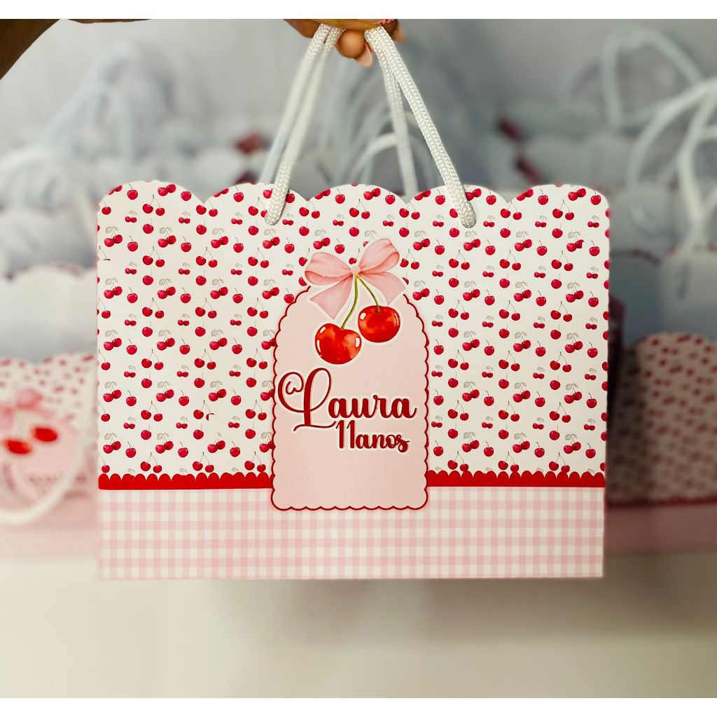 SACOLINHA PERSONALIZADA CEREJINHA🍒/LEMBRANCINHAS PERSONALIZADAS/SACOLINHAS CEREJINHA/LEMBRANCINHA PARA FESTAS