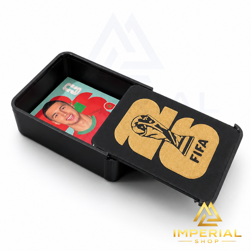 Mini Caixa Slide Porta Figurinhas FIFA Copa Do Mundo 2026 | Estojo Premium Compacto p/ Figurinhas