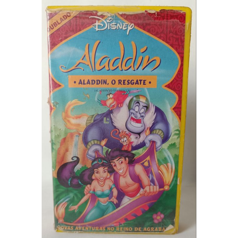 VHS Aladdin, O Resgate Dublado Walt Disney desenho infantil clássico colecionador