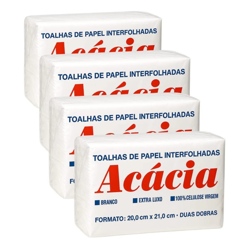 Papel Interfolha Acácia 5000 Folhas Papel Toalha Folha Simples 5 Pacotes