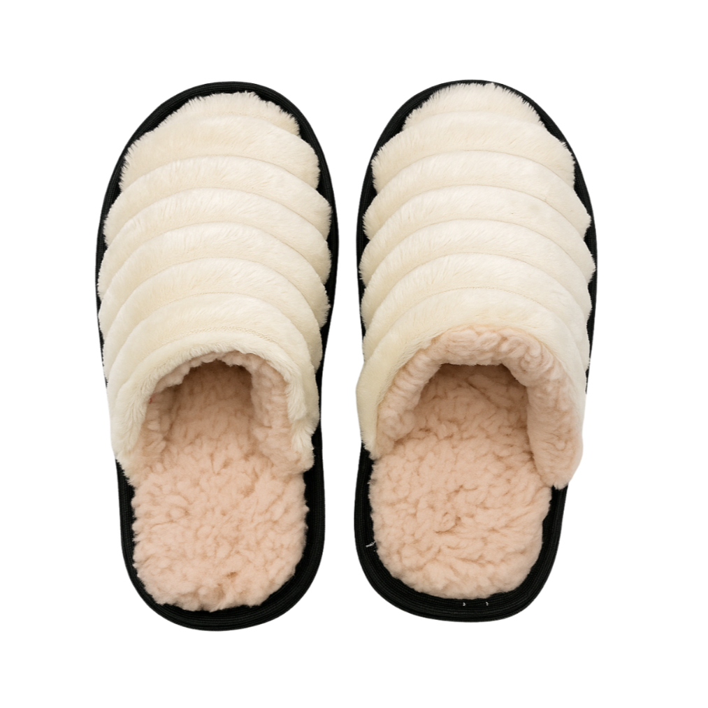 Pantufa LUXO OFFWHITE 45 Masculina Quentinha Peluciada Antiderrapante Confortável Macia Grande 45/46
