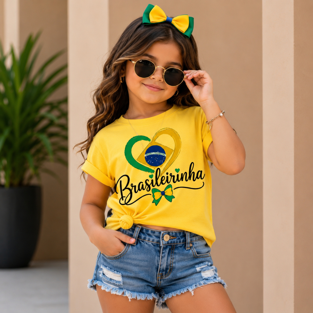 Camiseta infantil menina 100% algodão Brasil confortável leve estilosa blogueirinha entrega rápida