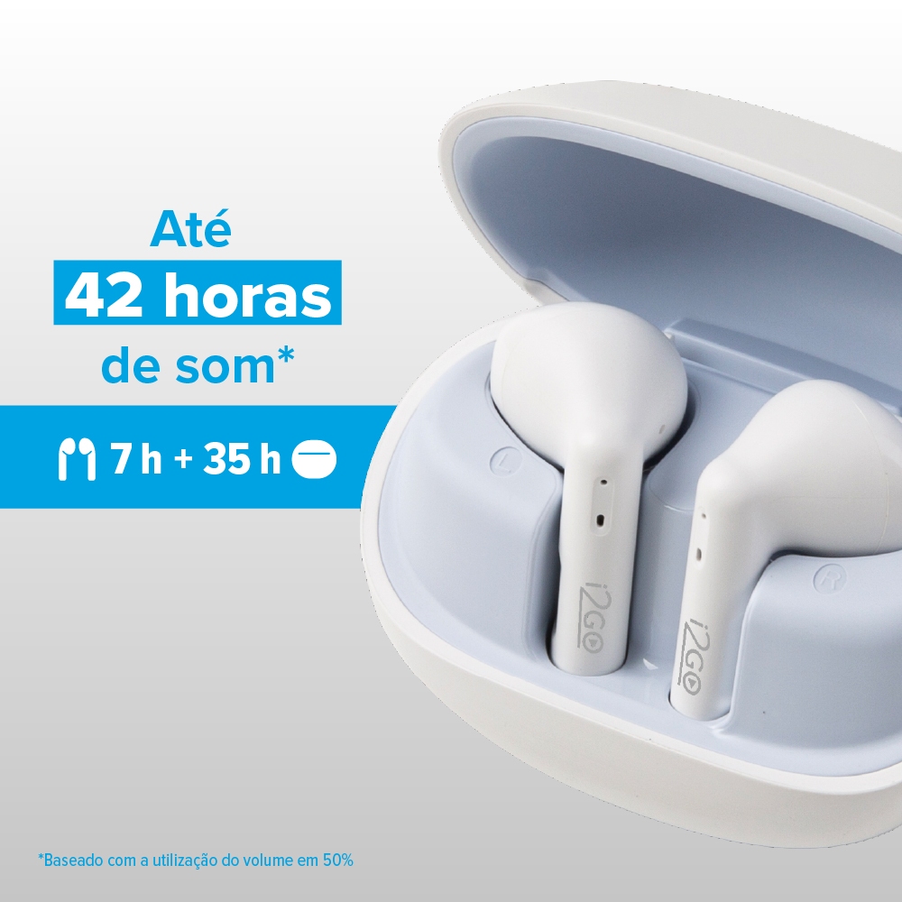 Fone De Ouvido Bluetooth Sem Fio TWS Air Sound 420 i2GO Com ENC Redução Ruido no MIC