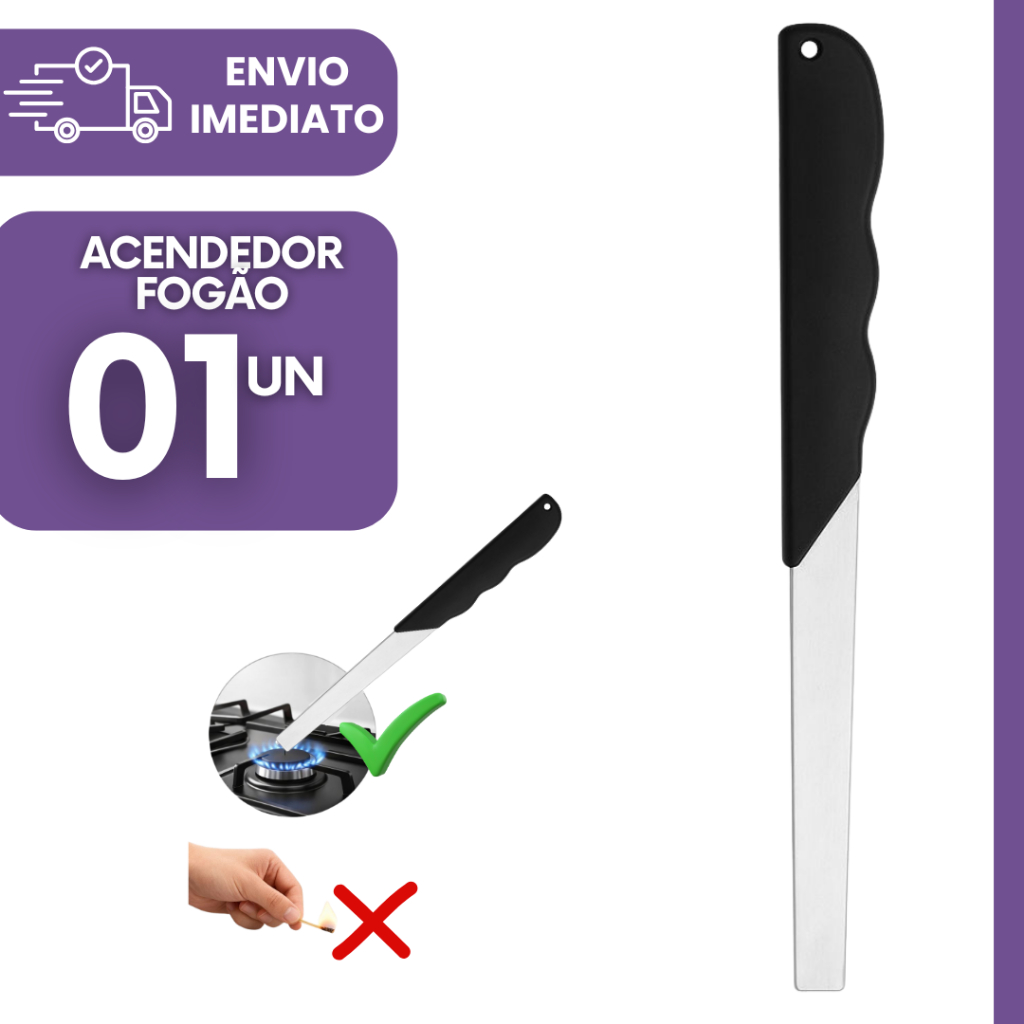 Acendedor de Faisca Multi Disparo com 22cm Prático Manual Click Faísca Resistente