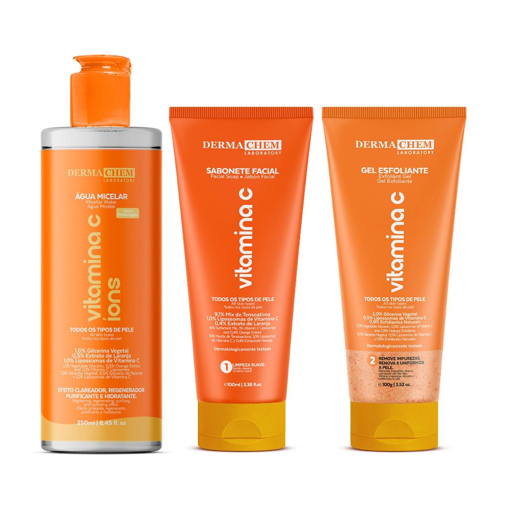 Kit Skin Care Vitamina C Conjunto de 3 itens Dermachem