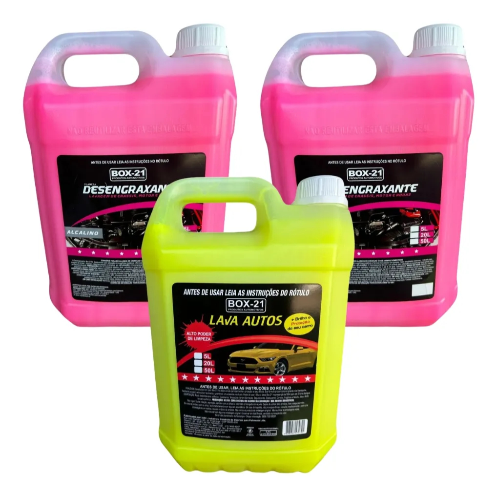 Kit Lava Rápido 2 Solupan Desengraxante + 1 Shampoo Automotivo Concentrado 5 Litros