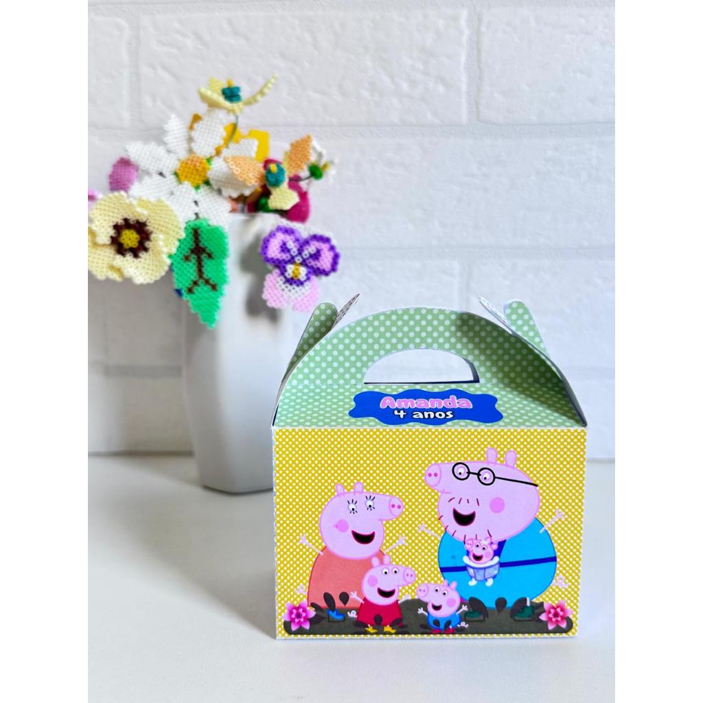 Caixinha Personalizada estilo Lancheirinha Peppa Pig | Lembrancinha Festa e Aniversário | Sacolinha Surpresa