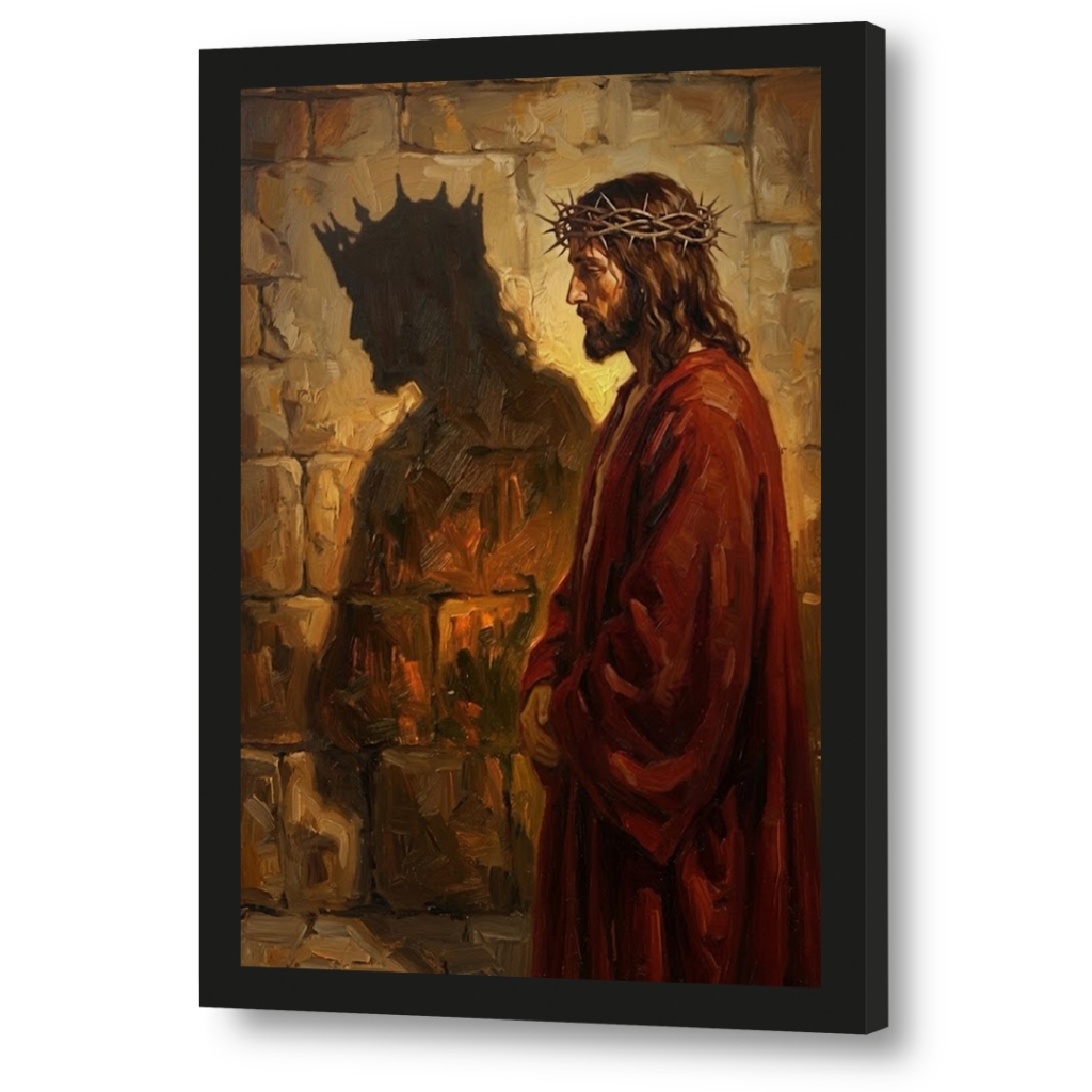 Quadro Decorativo Religioso Jesus - Rei Ontem, Hoje e Sempre! 24x33cm Moldura e Acetato Decoração