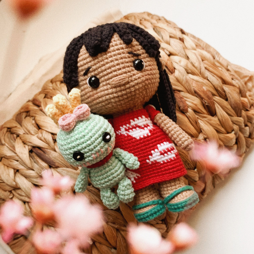 Boneca Lilo e Stitch amigurumi Xepa em crochê