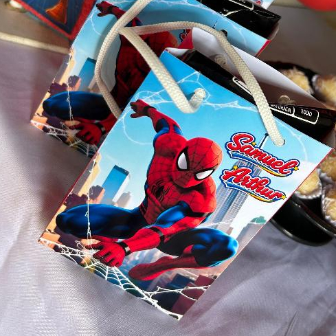 Sacolinha Surpresa Personalizada Homem Aranha 10x15cm-Festa de Aniversário,Lembrancinha,Decoração