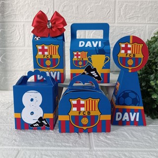 KIT CAIXAS PERSONALIZADAS FUTEBOL BARCELONA/LEMBRANCINHAS ANIVERSÁRIO CAIXINHAS