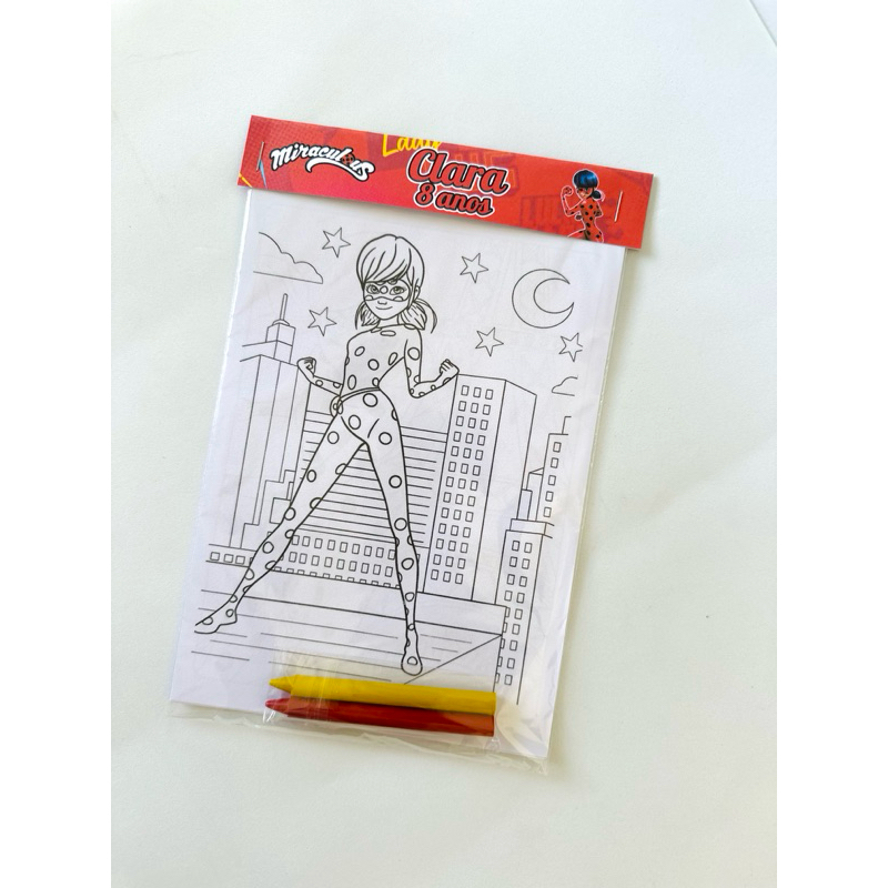 KIT COLORIR + GIZ LADYBUG MIRACULOS LEMBRANCINHA / PERSONALIZADO/LARYBUG LEMBRANCINHA DE FESTA / ANIVERSÁRIO / LADYBUG