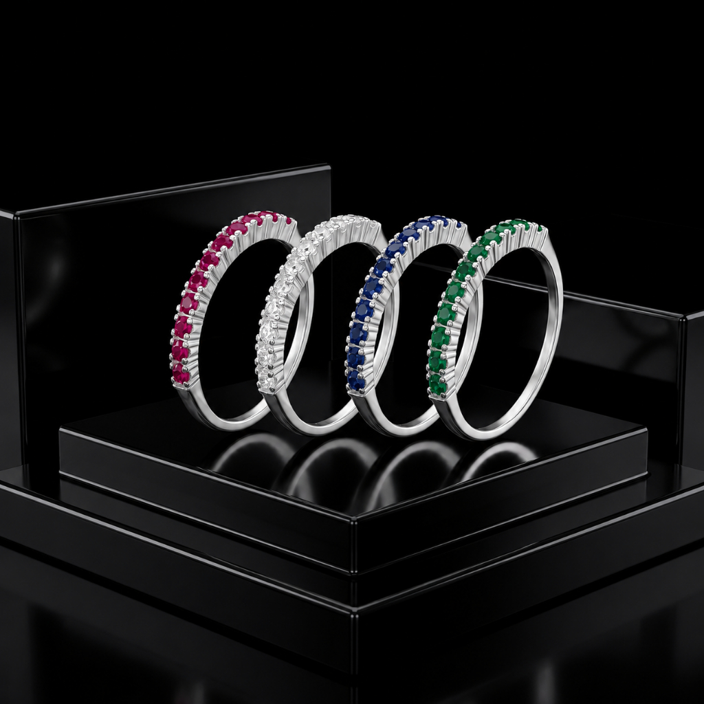 Anel Prata 925 Feminino Cravejado Zircônias Coloridas Joia Fina Elegante