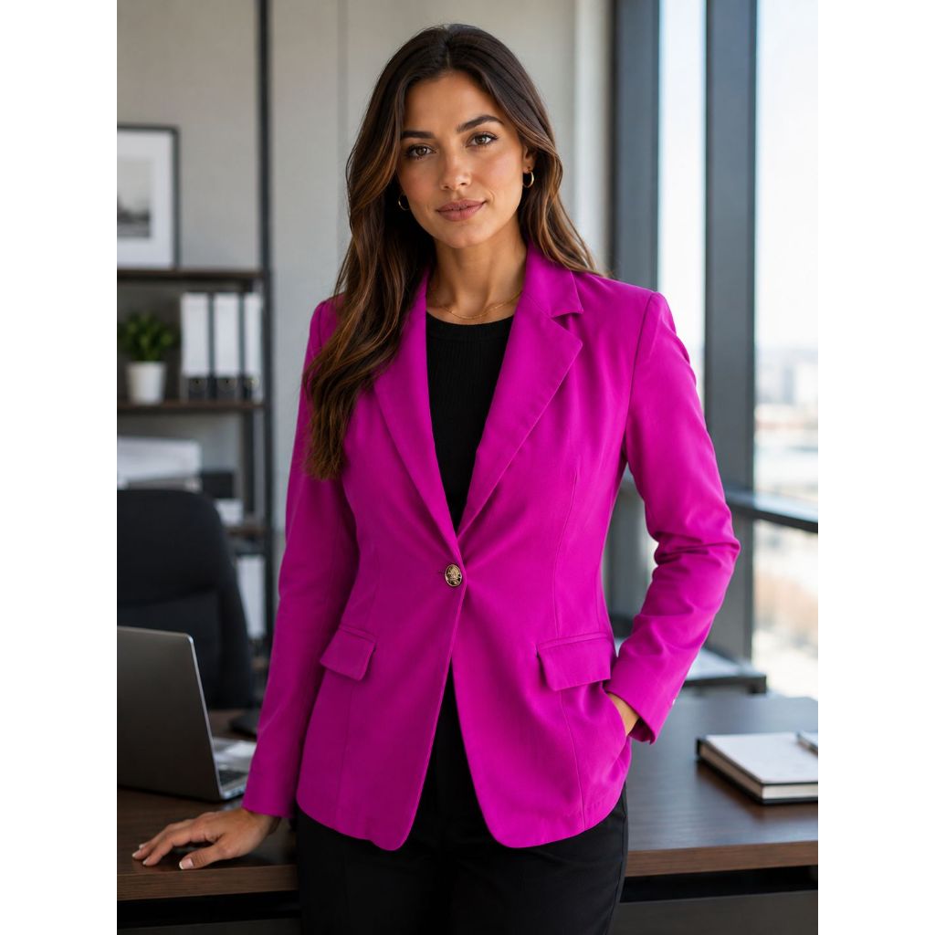 Blazer Feminino Alfaiataria Acinturado COM BOLSO E BOTÃO Social Elegante Casual Premium Tendência